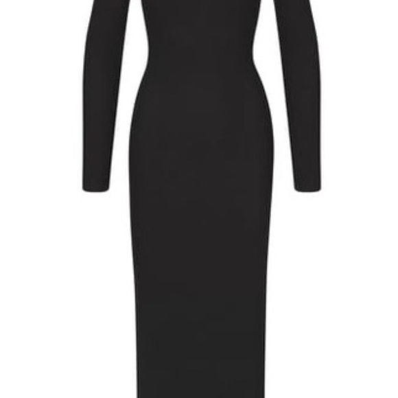 SKIMS Black Maxi Dress with Long Sleeves - Picture 3 of 3